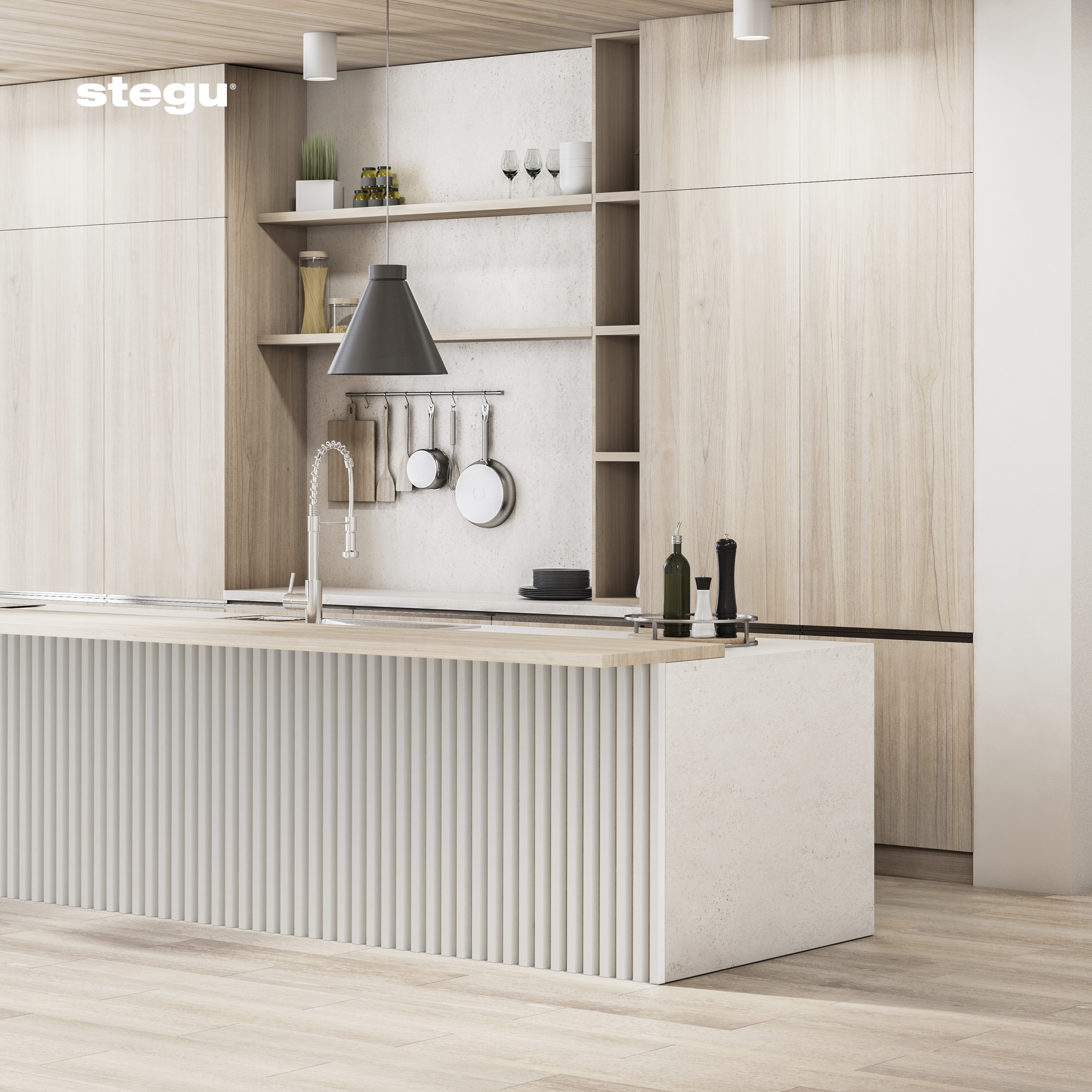 Stenové lamely SLIM 3 BIELY/DUB