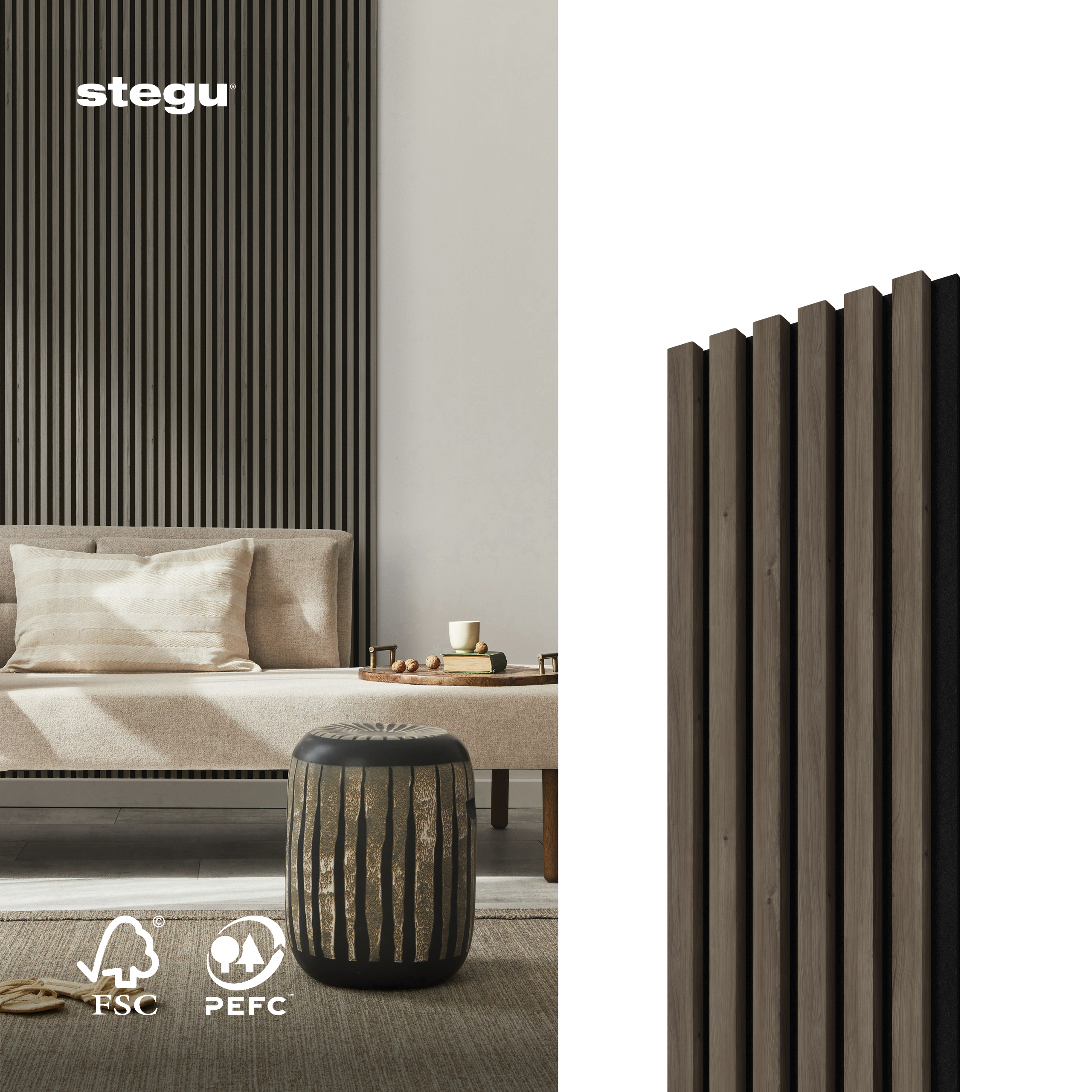 Stenové lamely ACOUSTIC LINE HAKIRA BEIGE