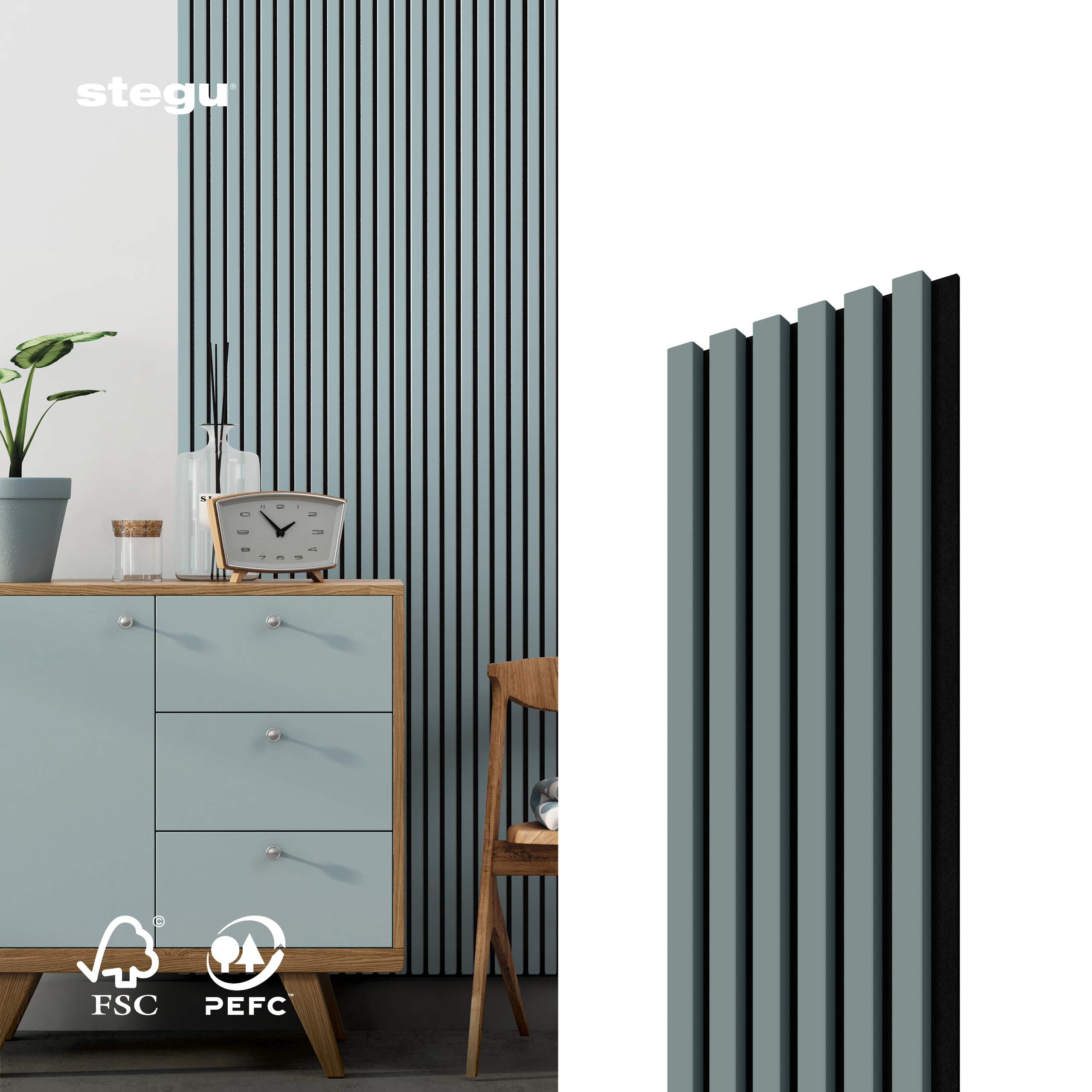Stenové lamely ACOUSTIC LINE SMOKE BLUE