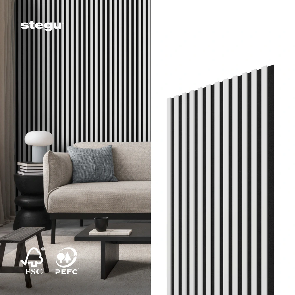 Stenové lamely ACOUSTIC PROLINE 240 - BIELA/ČIERNA