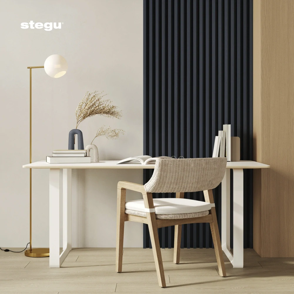 Stenové lamely SLIM 3 - WOODBLUE/ČIERNA