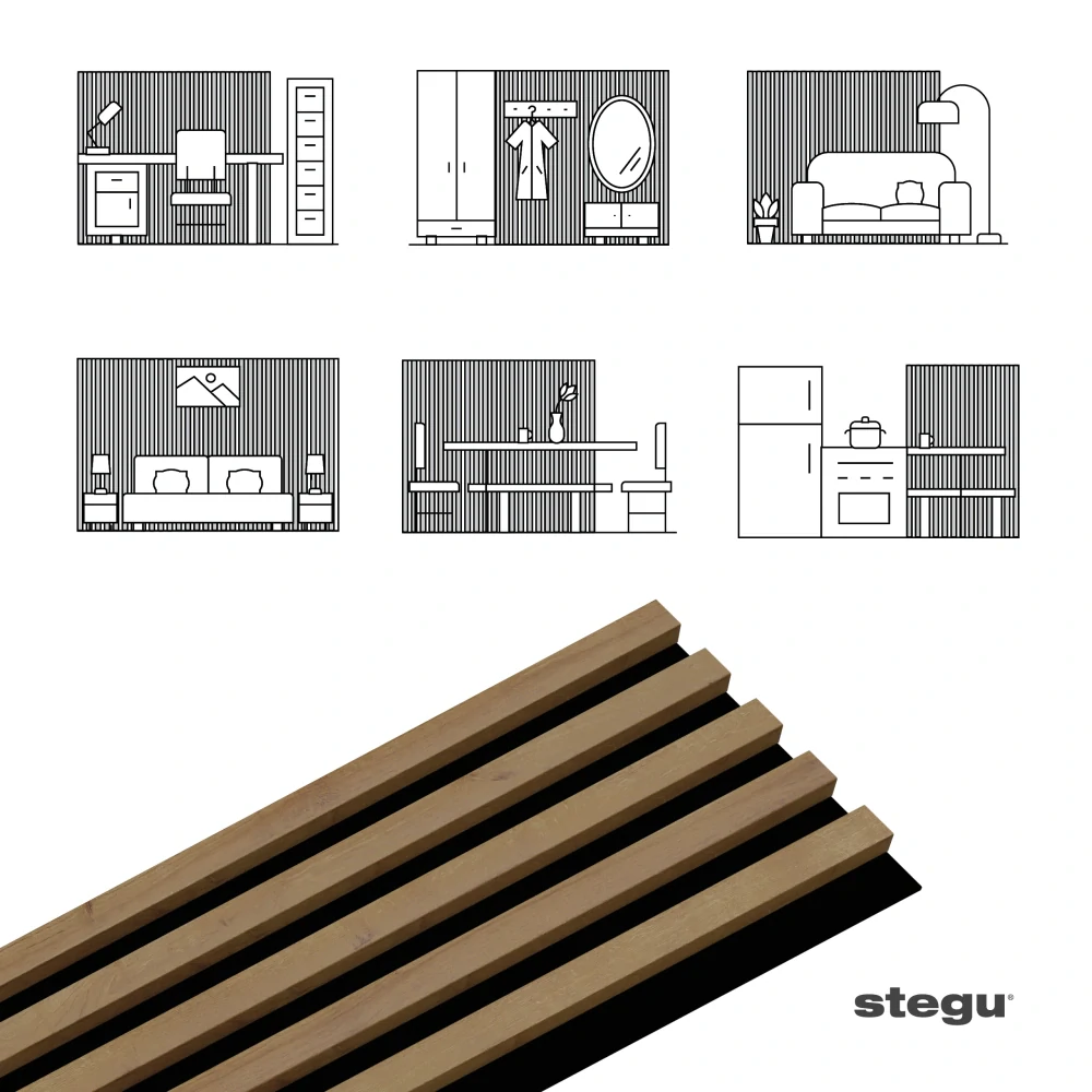 Stenové lamely SELECT - DUB/ČIERNA