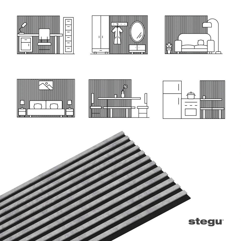 Stenové lamely ACOUSTIC PROLINE 120 - URBAN/ČIERNA